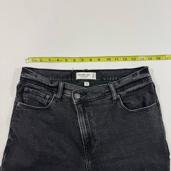 Abercrombie 90s Slim Straight Crossover Jeans Ultra High Rise Black - Picture 7 of 11
